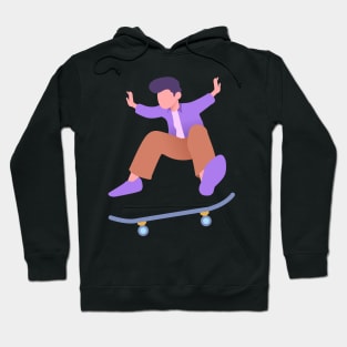 Flat design jumping skateboard man Hoodie